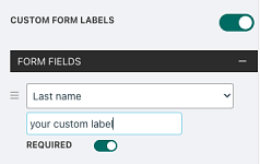 Custom Contact form labels